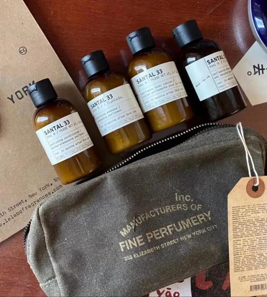 Travel Set Santal 33 4x90ML Inc Manufacturers Of Fine Perfumery Shampoo Conditioner Shower gel Body Lotion