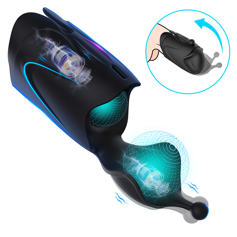 Masturbators Penis Vibrator Cock Massage Testicle Stimulator Male Masturbator Automatic Electric Shock Ghost Exerciser Sex Toy For Men 230414