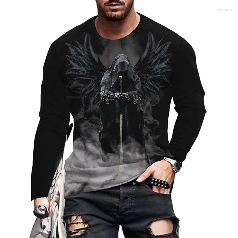 Men' T Shirts Men' Punk Dark Winged Death Pattern 3D T-Shirt For Men Round Collar Long Sleeve Clothes Casual Tee Streetwear Oversized, Black
Men' T Shirts Men' Punk Dark Winged Death Pattern 3D T-Shirt For Men Round Collar Long Sleeve Clothes Casual Tee Streetwear Oversized, Black