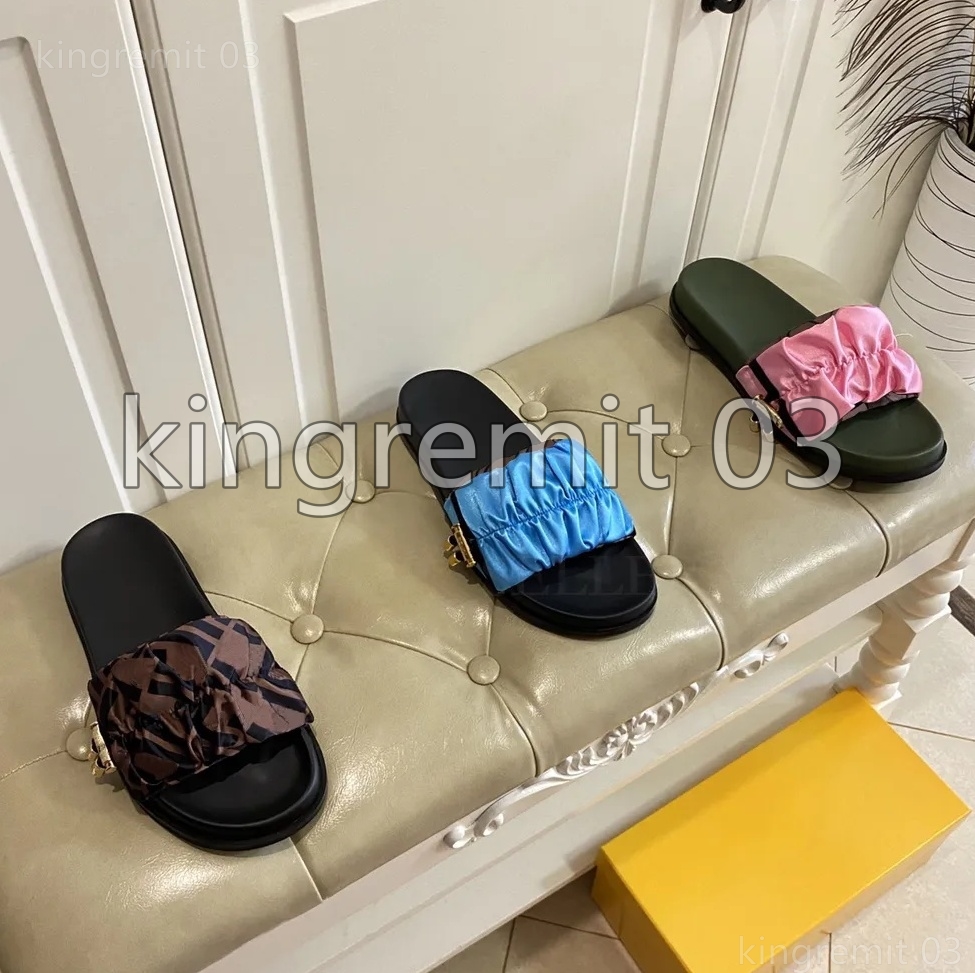 Designer Feel Sandals Women Slippers Leather Printing Flat Slides Beading Brown Satin Sandal Silk Rubber Shoes Platform Slipper Scarf Fabric Summer Shoe With box
Designer Feel Sandals Women Slippers Leather Printing Flat Slides Beading Brown Satin Sandal Silk Rubber Shoes Platform Slipper Scarf Fabric Summer Shoe With box