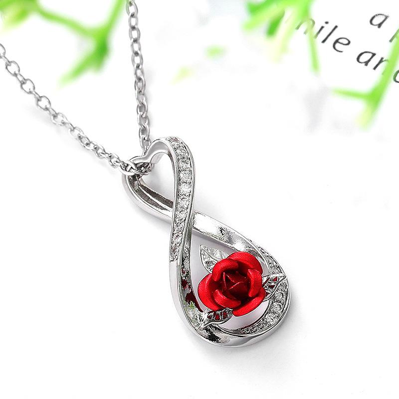 Pendant Necklaces YOUHAOCC Fashion Lady Rose Necklace With Zircon Ladies Cute Heart-shaped Flower Jewelry
Pendant Necklaces YOUHAOCC Fashion Lady Rose Necklace With Zircon Ladies Cute Heart-shaped Flower Jewelry