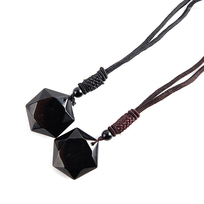 Pendant Necklaces Obsidian Six Star Lucky Amulet Natural Stone Necklace Crystal Jewelry
Pendant Necklaces Obsidian Six Star Lucky Amulet Natural Stone Necklace Crystal Jewelry