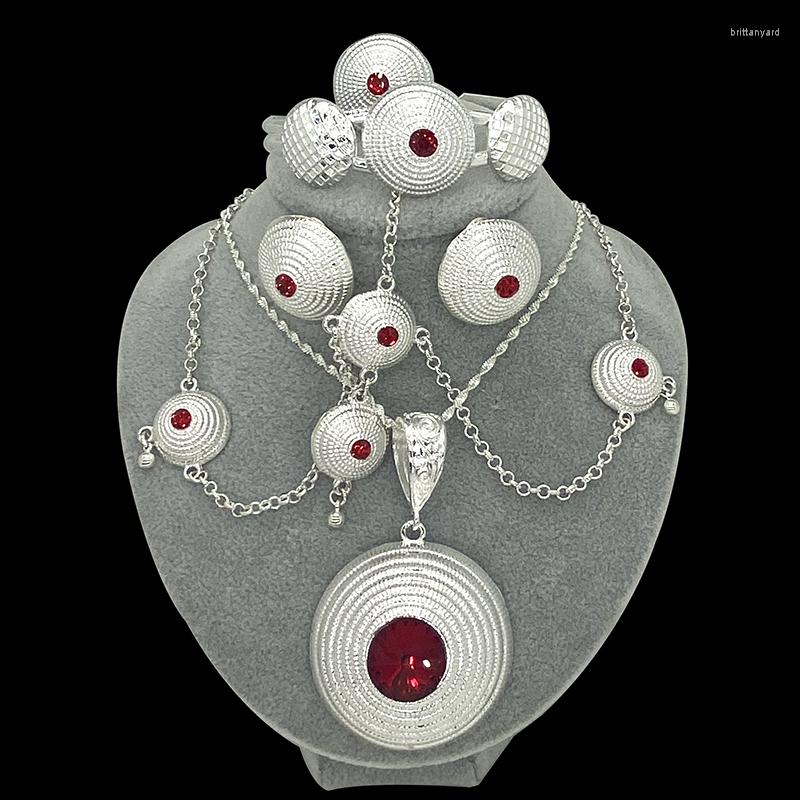 Necklace Earrings Set Silver Color Flower Ethiopian Jewelry Dubai Pendant Earring Ring Hairpin Bangle Eritrean Africa Bridal Wedding Gift, Picture shown
Necklace Earrings Set Silver Color Flower Ethiopian Jewelry Dubai Pendant Earring Ring Hairpin Bangle Eritrean Africa Bridal Wedding Gift, Picture shown