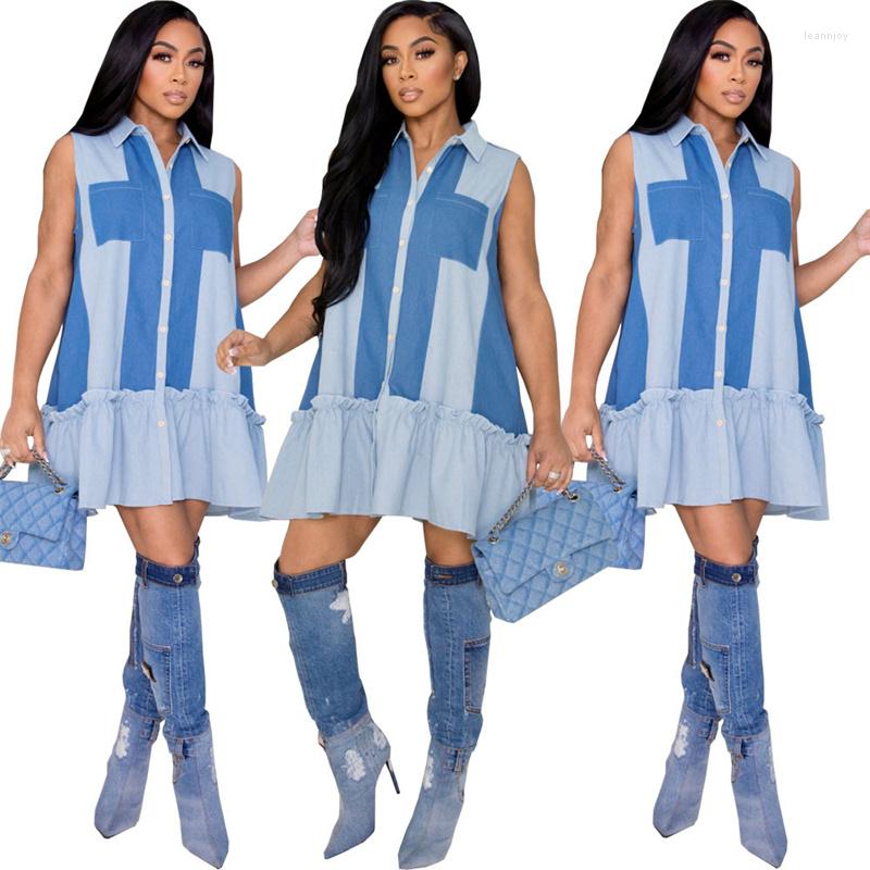 Casual Dresses Ladies Fashion Dress Street Summer Striped Stitching Sleeveless Button Lapel Loose Shirt Ruffled, Blue
Casual Dresses Ladies Fashion Dress Street Summer Striped Stitching Sleeveless Button Lapel Loose Shirt Ruffled, Blue