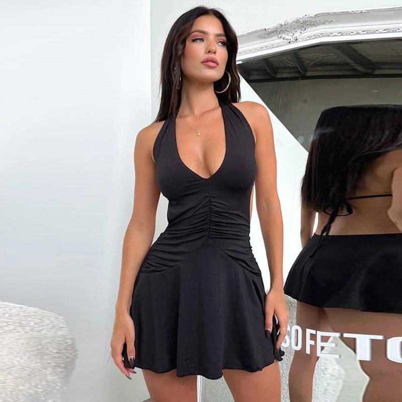 Casual Dresses 2023 Summer Women' Clothing Halter Backless Tied V-neck Sexy Slim Girl Irregular Dress, Black
Casual Dresses 2023 Summer Women' Clothing Halter Backless Tied V-neck Sexy Slim Girl Irregular Dress, Black