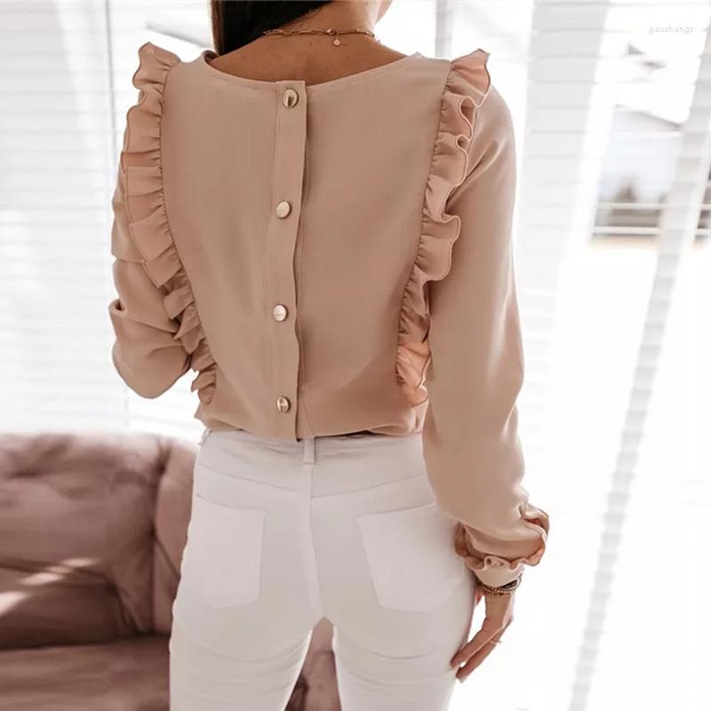Women's Blouses Autumn White Ruffles Long Sleeve Casual Shirts Women 2023 Elegant O-Neck Back Button Office Lady Chic Solid Party Tops, Pink
Women's Blouses Autumn White Ruffles Long Sleeve Casual Shirts Women 2023 Elegant O-Neck Back Button Office Lady Chic Solid Party Tops, Pink