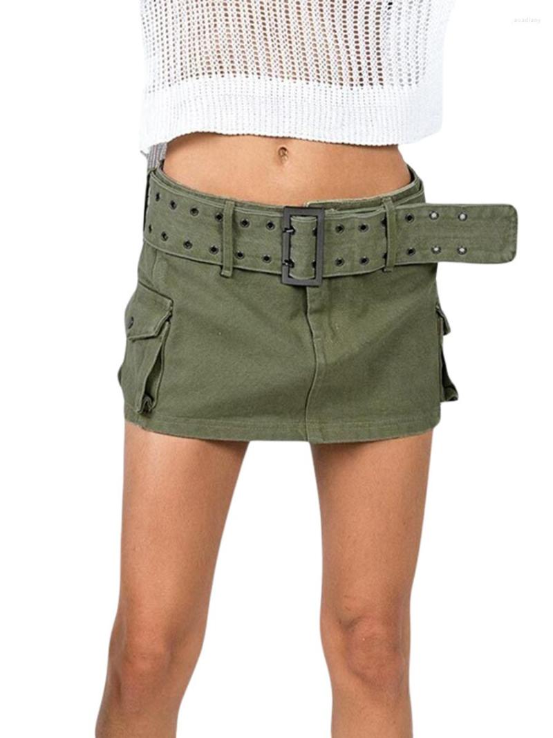 Skirts Denim Mini For Women Y2K Low Waist Bodycon Cargo Pockets Aesthetic Vintage Shorts Jeans With Belt, Army green
Skirts Denim Mini For Women Y2K Low Waist Bodycon Cargo Pockets Aesthetic Vintage Shorts Jeans With Belt, Army green