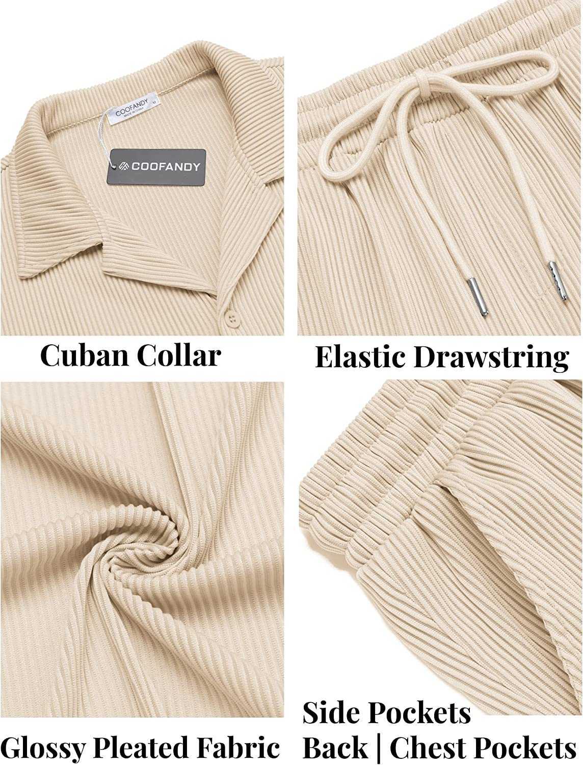 Men's 2 Pieces Shirt Sets Short Sleeve Casual Button Down Hippie T-Shirts Shorts Sets Summer Fashion Beach Outfits