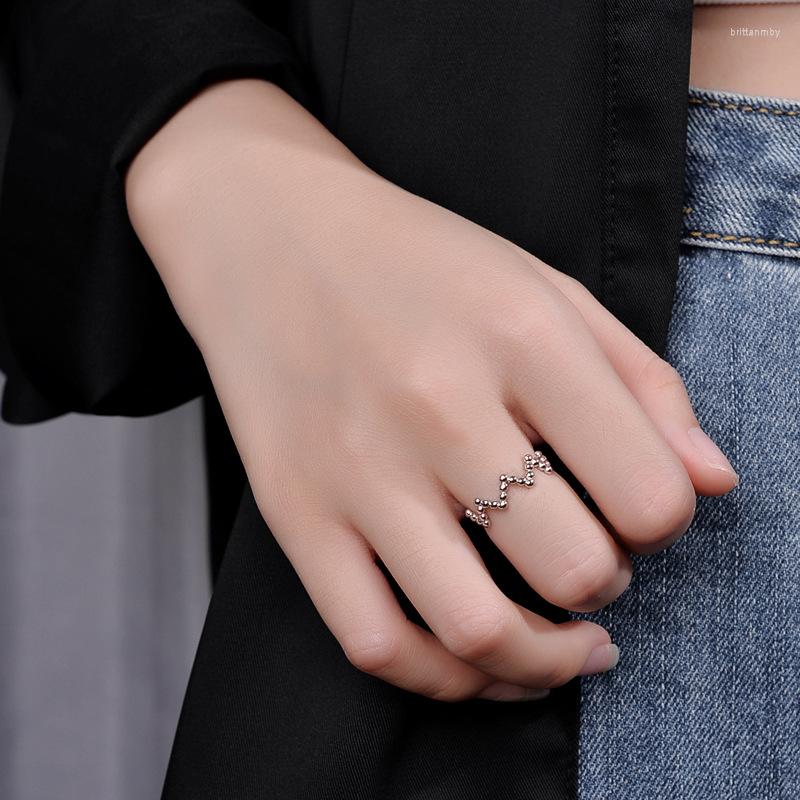 Cluster Rings S925 Sterling Silver Ring Ins Simple Bead Wave Pattern Open Fashion Personality Student
Cluster Rings S925 Sterling Silver Ring Ins Simple Bead Wave Pattern Open Fashion Personality Student