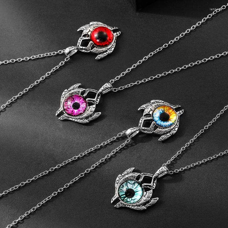 Chains Vintage Devil's Eye Necklace For Men Fashion Punk Retro Wing Ox Horn Demon Inlaid Color Neck Accessories
Chains Vintage Devil's Eye Necklace For Men Fashion Punk Retro Wing Ox Horn Demon Inlaid Color Neck Accessories