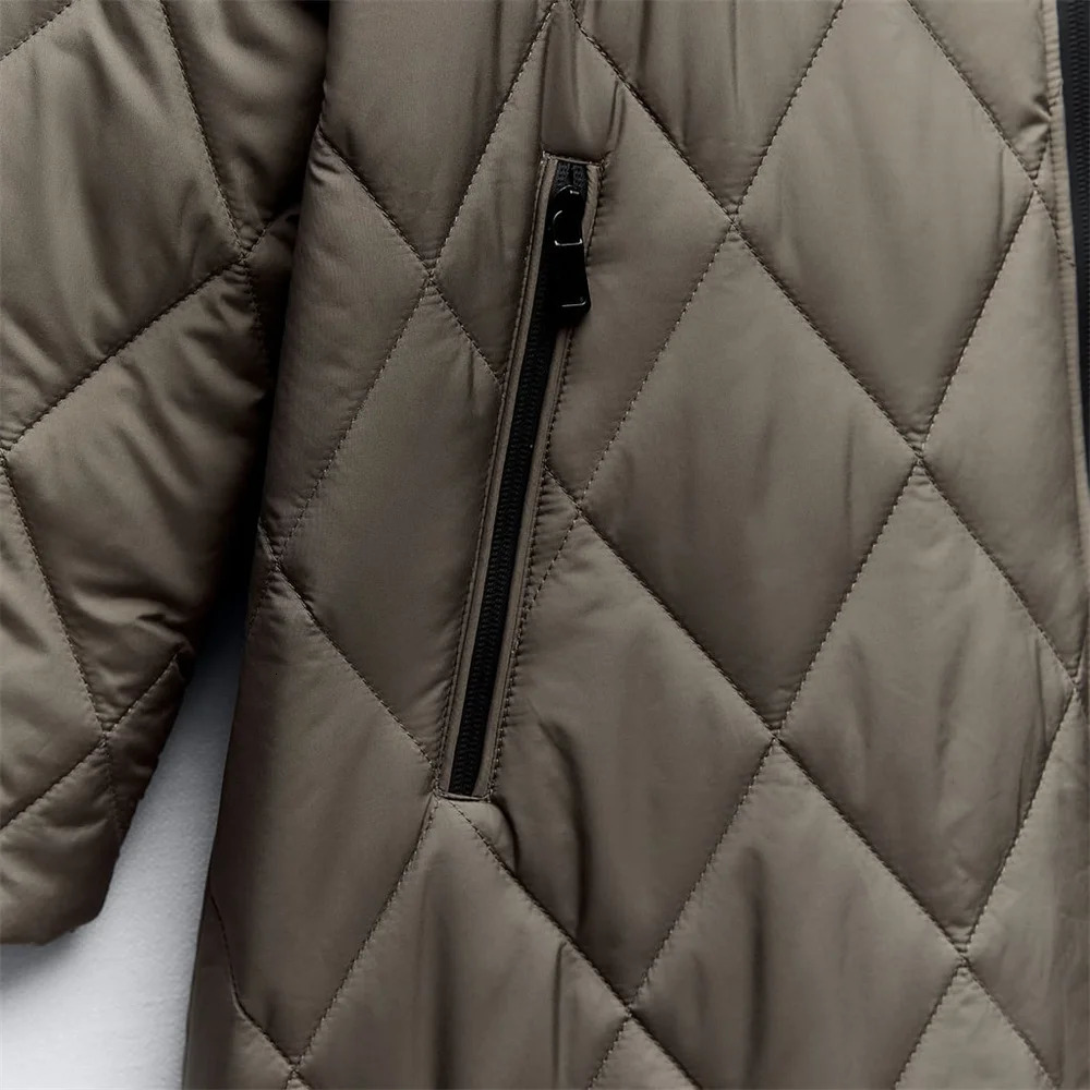 Women s Down Parkas UNIZERA 2023 Autumn Winter Product Fashion Casual Pocket Zipper Decoration Hooded Cotton Coat 231114