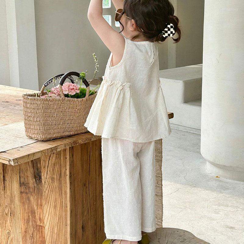 Clothing Sets 2023 Summer Children's Wear Korean Girls' Mori Cotton Linen Set Top Wide Leg Trouser 2-48, Beige
Clothing Sets 2023 Summer Children's Wear Korean Girls' Mori Cotton Linen Set Top Wide Leg Trouser 2-48, Beige