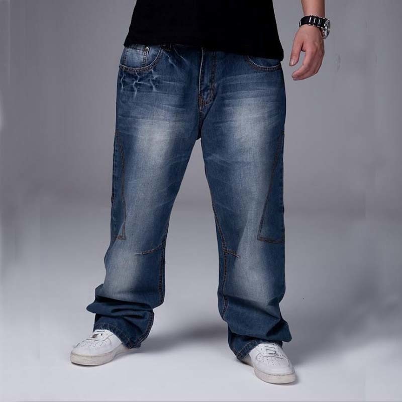 Men's Jeans Men Jeans Wide Leg Denim Pants Loose Hip Hop Skateboard Jeans Straight Trousers Harem Baggy Pants Male Clothes Plus Size 30-46 230414