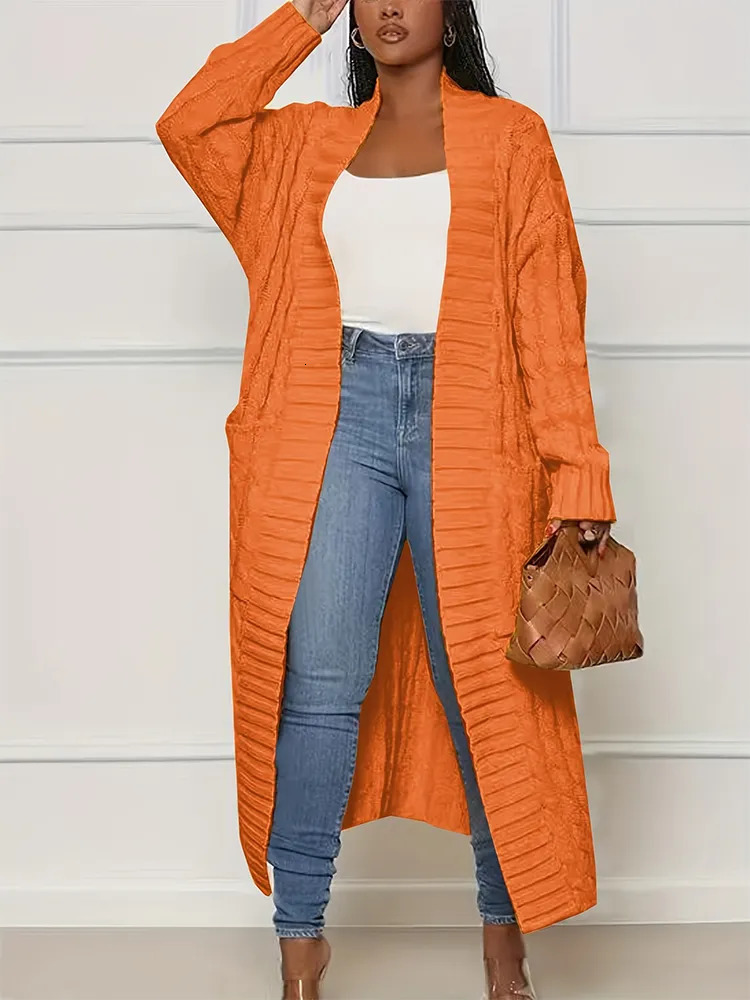 Women s Sweaters 2023 Autumn and Winter Fashion Cardigan Long Sleeve Sweater with Pockets Chunky Knit Top 231114