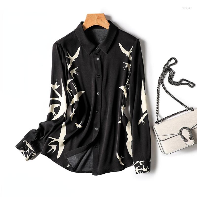 Women' Blouses Satin Shirt For Women Summer 2023 In Bird Print Casual Silk Fashion Loose Long Sleeve Top Turn-down Collar, Image color
Women' Blouses Satin Shirt For Women Summer 2023 In Bird Print Casual Silk Fashion Loose Long Sleeve Top Turn-down Collar, Image color