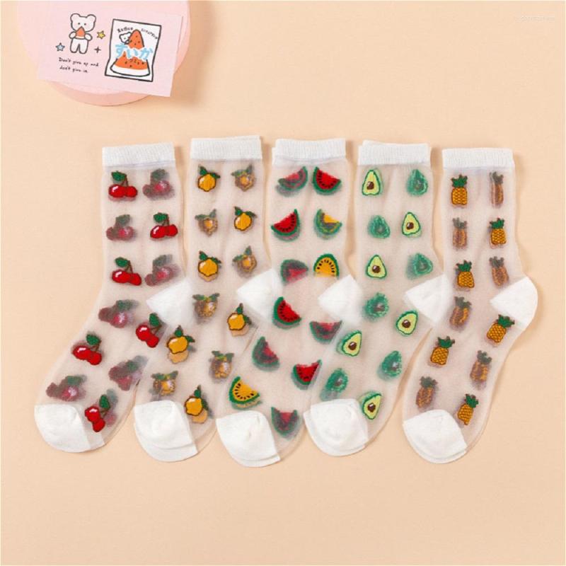 Women Socks Korean Style Thin Transparent Funny Fruit Avocado Watermelon Pineapple Creative Design Glass Skarpety Lace Sock
Women Socks Korean Style Thin Transparent Funny Fruit Avocado Watermelon Pineapple Creative Design Glass Skarpety Lace Sock