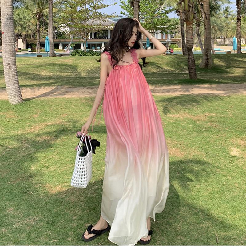 Casual Dresses Holiday Po Beach Long Dress Women Pink Gradient Chiffon Super Fairy Sleeveless Sling Loose Sweet Girl Suspender, Gradient powder
Casual Dresses Holiday Po Beach Long Dress Women Pink Gradient Chiffon Super Fairy Sleeveless Sling Loose Sweet Girl Suspender, Gradient powder
