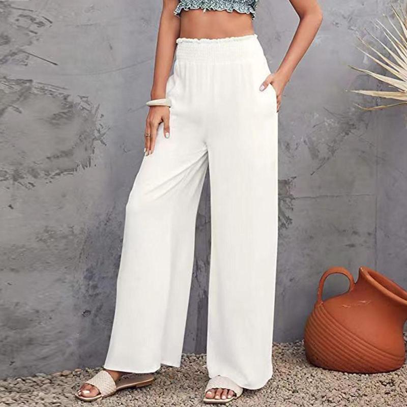 Women's Pants Casual High Waist Loose Wide Leg For Women Spring Summer Female Floor-Length White Cotton Linen Ladies Trousers, Black
Women's Pants Casual High Waist Loose Wide Leg For Women Spring Summer Female Floor-Length White Cotton Linen Ladies Trousers, Black