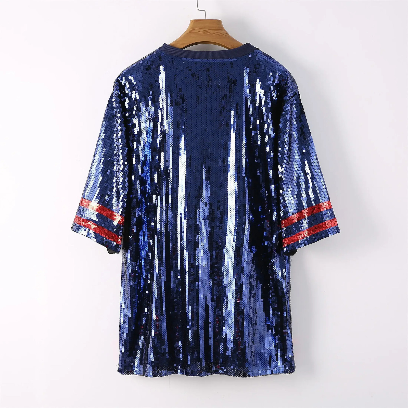 Women s T Shirt 2023 Baseball Football Game Female Tops Sequin Women Jersey Dress 231114