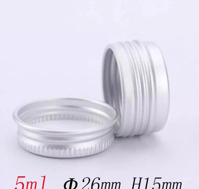 5ml 5g Aluminum Tin Jars Cosmetic Sample Metal Tins Empty Container Bulk Round Pot Screw Cap Lid Small Ounce for Candle Lip Balm