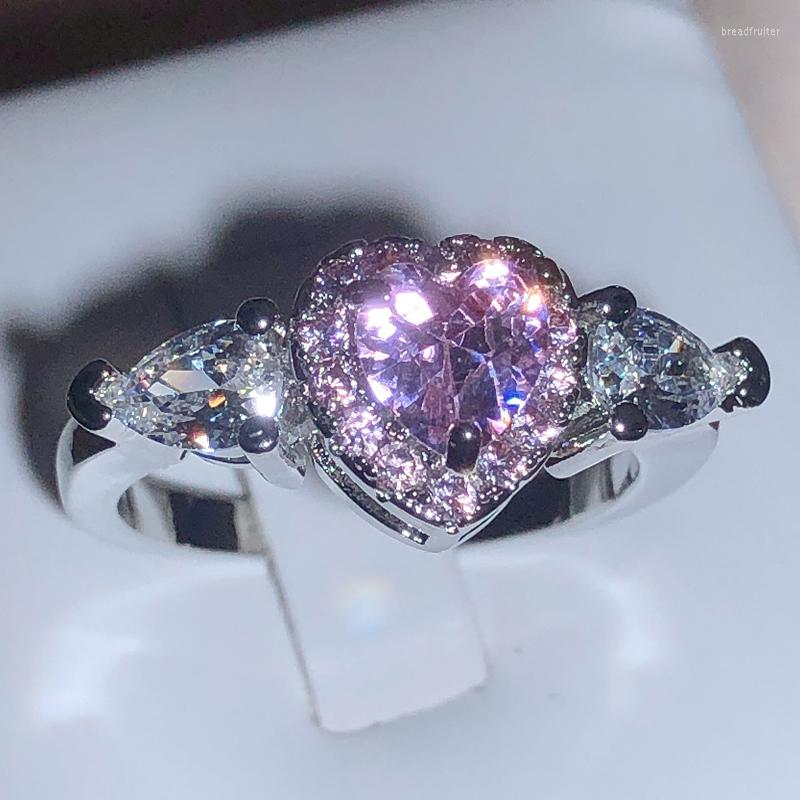 Cluster Rings Sweet And Lovely Pink Love Zirconia Ring Female 925 Stamp Fashion Jewelry Party Wedding Birthdays Gift
Cluster Rings Sweet And Lovely Pink Love Zirconia Ring Female 925 Stamp Fashion Jewelry Party Wedding Birthdays Gift