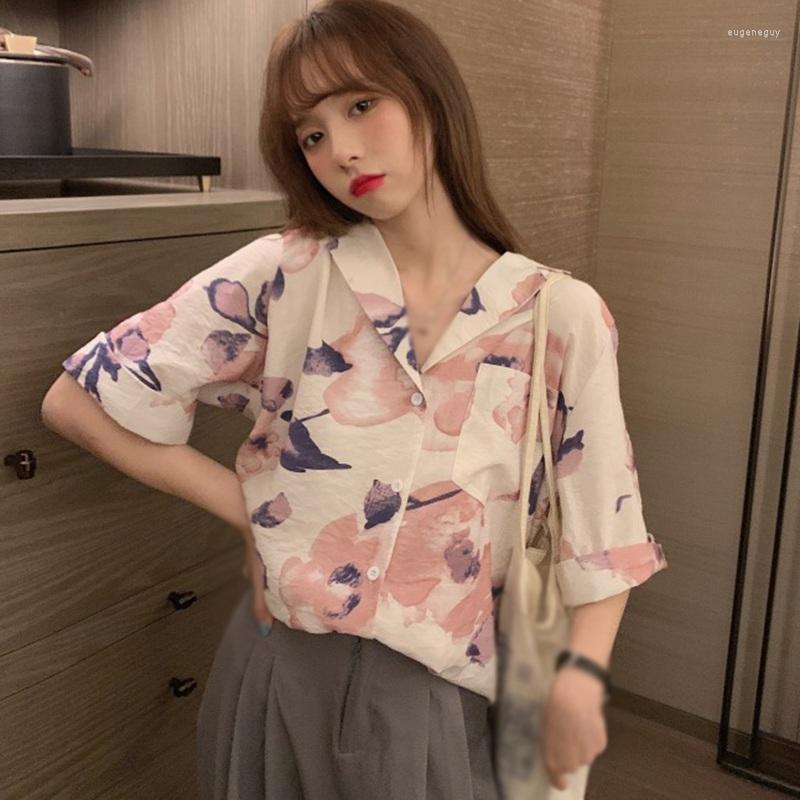 Women's Blouses Women Floral Printing Shirt Summer Female Single Breasted Loose Short Sleeve Chiffon Blouse Holiday Style Tops, Pink
Women's Blouses Women Floral Printing Shirt Summer Female Single Breasted Loose Short Sleeve Chiffon Blouse Holiday Style Tops, Pink