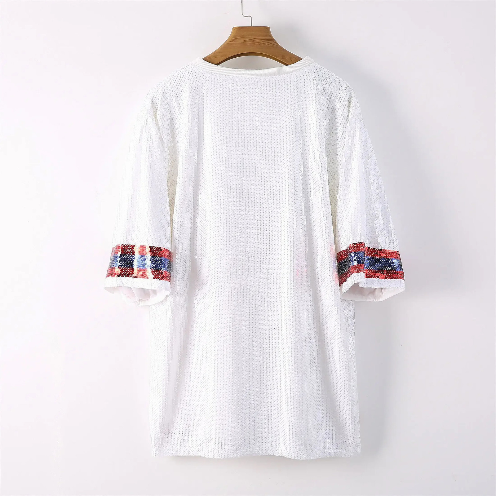 Women s T Shirt 2023 Baseball Football Game Female Tops Sequin Women Jersey Dress 231114