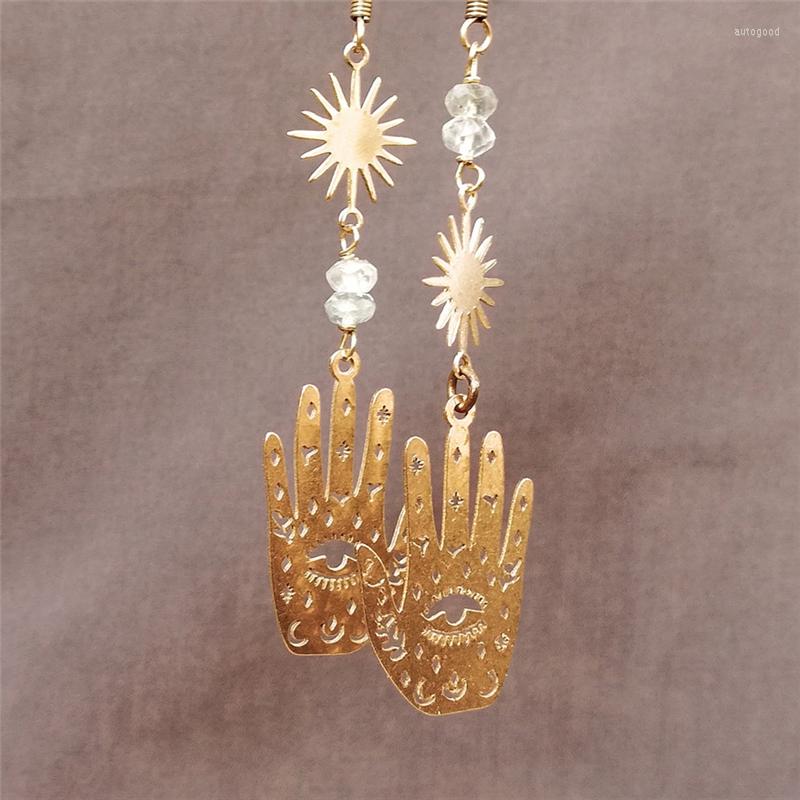 Dangle Earrings Asymmetrical Design Earring -Tarot - Palmistry Hand Jewelry Handmade Gold Colour
Dangle Earrings Asymmetrical Design Earring -Tarot - Palmistry Hand Jewelry Handmade Gold Colour