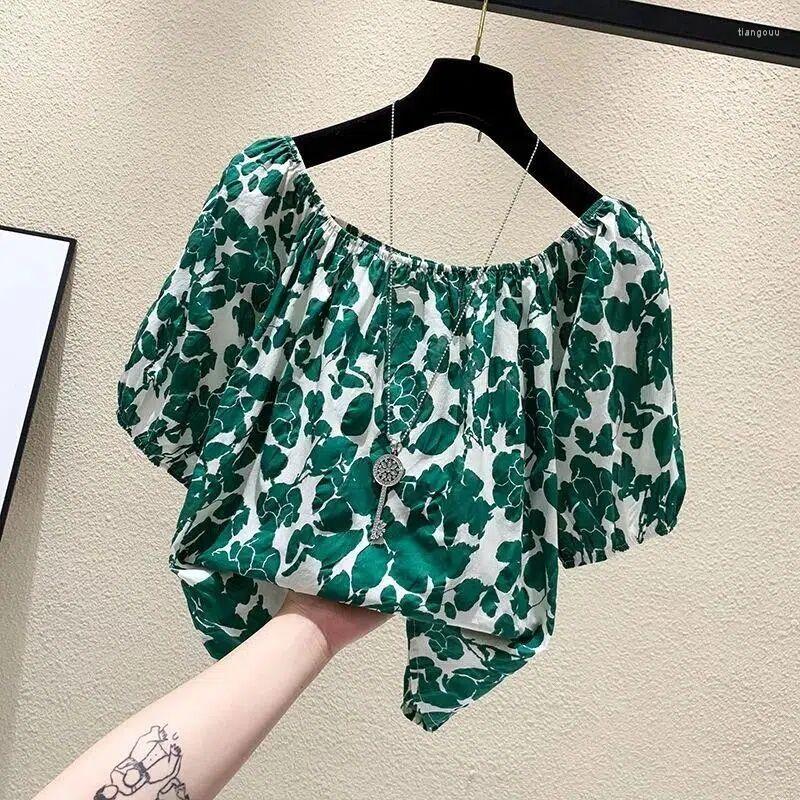 Women's Blouses Sexy Crushed Chiffon One Shoulder Short-sleeved Shirt Summer Korean Version Of The Female Loose Large Size Fashion Temperame, Green
Women's Blouses Sexy Crushed Chiffon One Shoulder Short-sleeved Shirt Summer Korean Version Of The Female Loose Large Size Fashion Temperame, Green