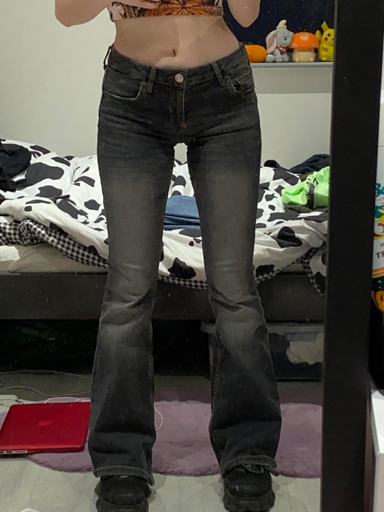 Women's Jeans Y2K Tie Dye Flare Jeans Vintage Strecthy Low Waisted Pants Women Grunge Basic Korean Mom Jeans Casual Streetwear 90s 230413