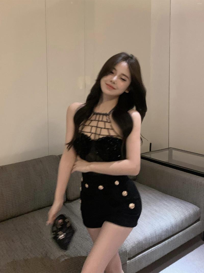 Women' Tanks Girls Chain Camisole Strap Halter Tank Top Women' Summer Black Mesh Splice Sequins Premium Short Crop, Black shorts
Women' Tanks Girls Chain Camisole Strap Halter Tank Top Women' Summer Black Mesh Splice Sequins Premium Short Crop, Black shorts