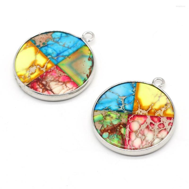 Pendant Necklaces High Quality Natural Emperor Stone Round Silver Plated Charms For Jewelry Making DIY Necklace Accessories 26x26mm Gifts
Pendant Necklaces High Quality Natural Emperor Stone Round Silver Plated Charms For Jewelry Making DIY Necklace Accessories 26x26mm Gifts