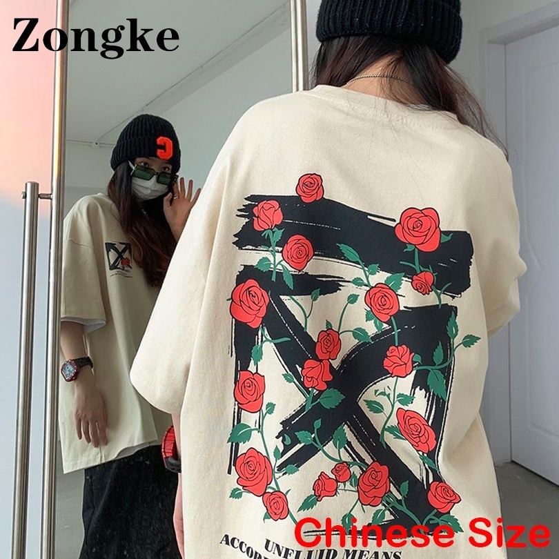 Men's T-Shirts Zongke Floral Printed T Shirt For Men Tshirts For Men Clothing Streetwear Harajuku Tops Chinese Size 3XL 230414