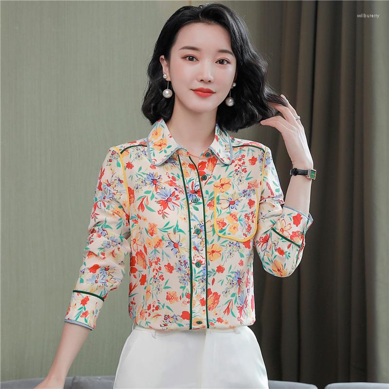 Women' Blouses Elegant Ladies Shirts Fashion Floral Printing Women Chic Spring Autumn Long Sleeve Slim Mujer Blusas, Multi
Women' Blouses Elegant Ladies Shirts Fashion Floral Printing Women Chic Spring Autumn Long Sleeve Slim Mujer Blusas, Multi