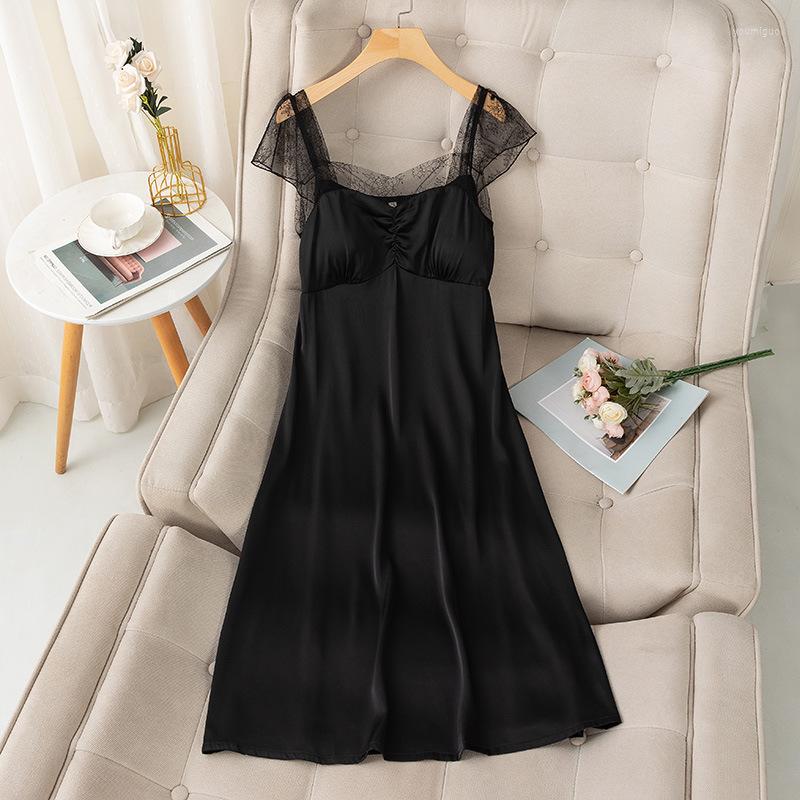 Women's Sleepwear Women Spaghetti Strap Lace Nightgown Sexy Satin Silkly Homedress Gown Female Vestidos Mini Sleepshirt Lingerie, Purple
Women's Sleepwear Women Spaghetti Strap Lace Nightgown Sexy Satin Silkly Homedress Gown Female Vestidos Mini Sleepshirt Lingerie, Purple