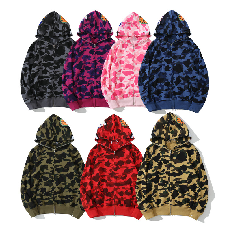 Designer Mens Hoodie Full Zip Up Shark Hoodies Woman Camouflage Jacket Hoody Hooded Sweatshirt Man Womens Sweater Long Sleeve bapes Tech Fleece Cardigan
Designer Mens Hoodie Full Zip Up Shark Hoodies Woman Camouflage Jacket Hoody Hooded Sweatshirt Man Womens Sweater Long Sleeve bapes Tech Fleece Cardigan