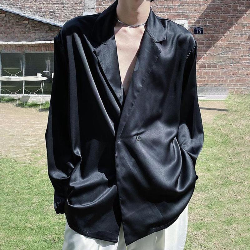 Men' Dress Shirts Men' Satin Luxury French Smooth Man Deep V Shirt Blazer Collar Tops Party Dance Genderless Casual Wear Blouse Hombre, White
Men' Dress Shirts Men' Satin Luxury French Smooth Man Deep V Shirt Blazer Collar Tops Party Dance Genderless Casual Wear Blouse Hombre, White