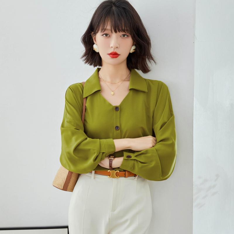 Women' Blouses Design V-neck French Fashion Green Clothing 2023 Spring Autumn Women' Long-sleeved Shirt Office Lady Casual Tops For
Women' Blouses Design V-neck French Fashion Green Clothing 2023 Spring Autumn Women' Long-sleeved Shirt Office Lady Casual Tops For