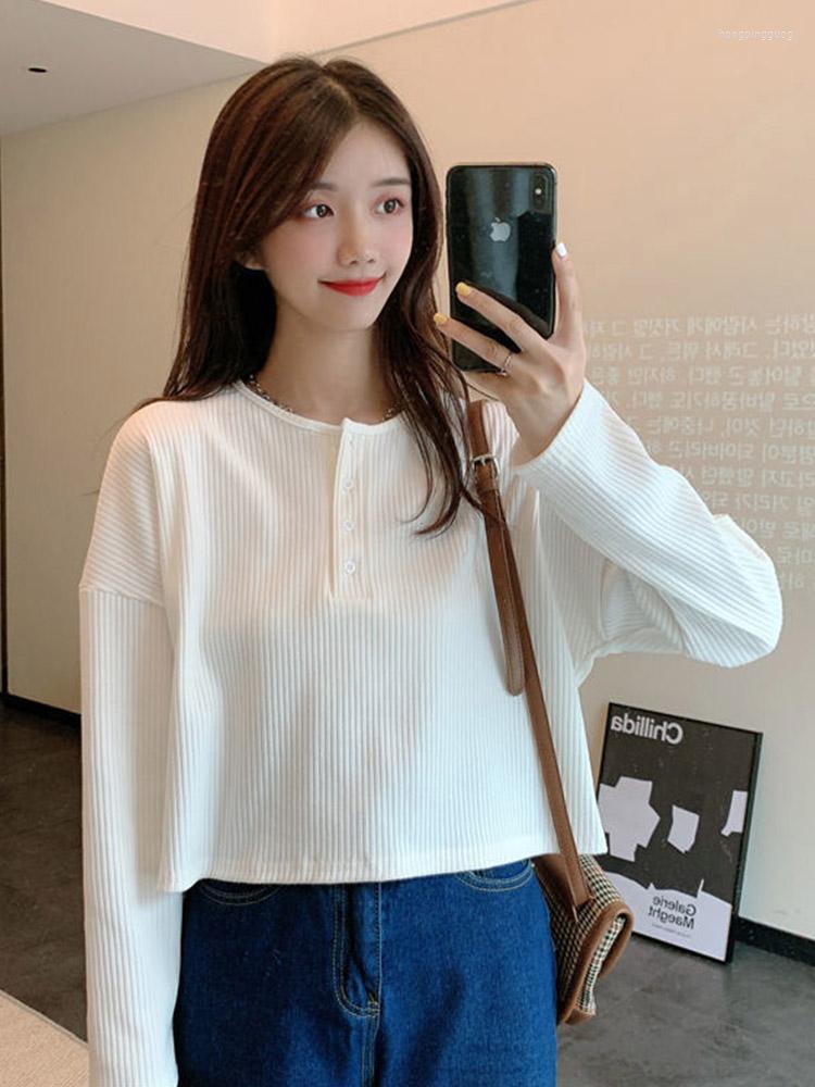 Women' T Shirts Long Sleeve T-shirts Women Elegant Simple Pure Button Design Retro Ins Autumn Ladies Tees Top All-match BF Style Mujer, Black
Women' T Shirts Long Sleeve T-shirts Women Elegant Simple Pure Button Design Retro Ins Autumn Ladies Tees Top All-match BF Style Mujer, Black