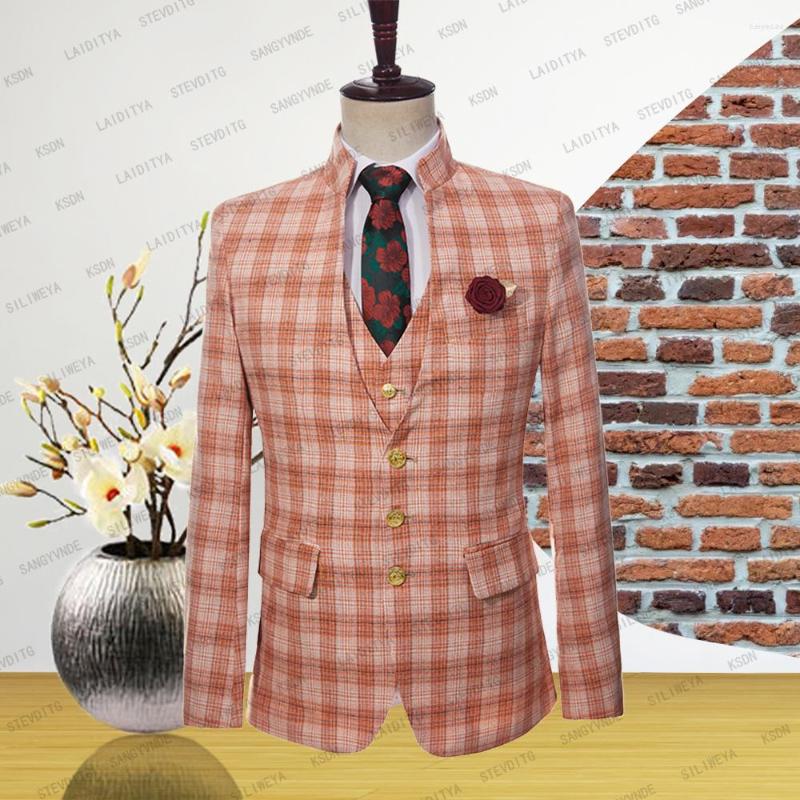 Men's Suits 2023 Men's Suit Fashion Blazer Single Breasted Stand Lapel Orange Check Pattern One Pcs Jacket Linen Spring Summer Slim Fit, Wm-8197-2
Men's Suits 2023 Men's Suit Fashion Blazer Single Breasted Stand Lapel Orange Check Pattern One Pcs Jacket Linen Spring Summer Slim Fit, Wm-8197-2