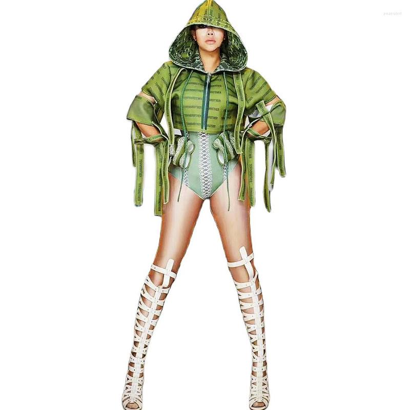 Stage Wear Personality Green Letter Print Women Coat Sleeveless Tight Stretch Bodysuits Jazz Dance Costume Punk Style Night Clubwear
Stage Wear Personality Green Letter Print Women Coat Sleeveless Tight Stretch Bodysuits Jazz Dance Costume Punk Style Night Clubwear