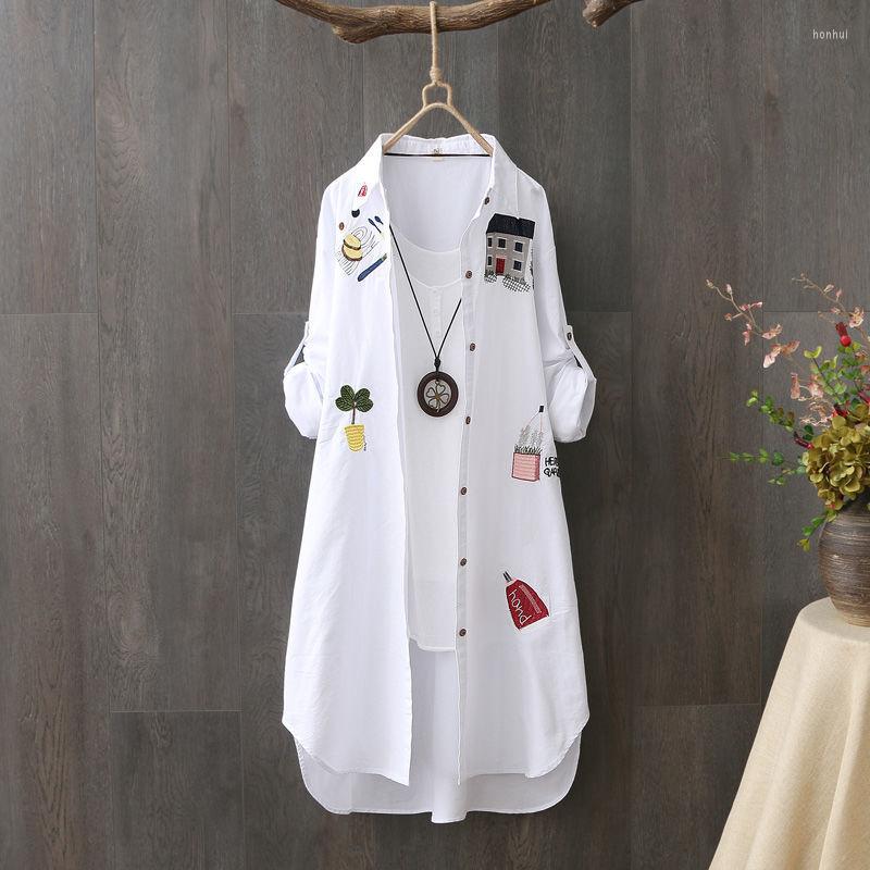 Women's Blouses Long Jacket Women Top Shirt Embroidery Printing Blouse Female Loose Jackets White Sunscreen Coat Spring Summer Outerwear
Women's Blouses Long Jacket Women Top Shirt Embroidery Printing Blouse Female Loose Jackets White Sunscreen Coat Spring Summer Outerwear