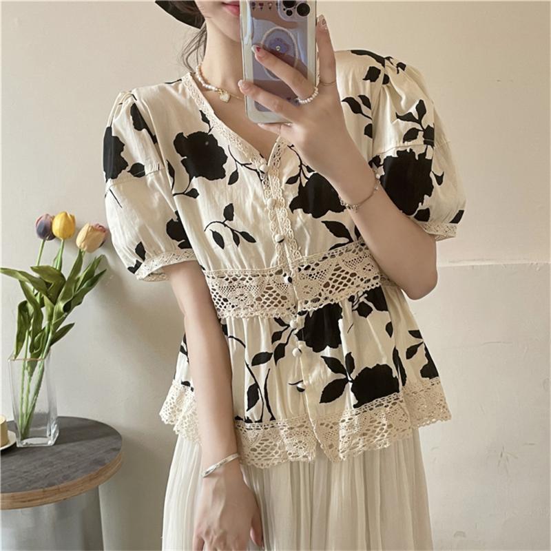 Women's Blouses & Shirts HziriP Beige Flowers Tops Women V-Neck Slim Office Lady Vintage Printed Summer 2023 All Match Casual Short SleeveWo, Photo color
Women's Blouses & Shirts HziriP Beige Flowers Tops Women V-Neck Slim Office Lady Vintage Printed Summer 2023 All Match Casual Short SleeveWo, Photo color