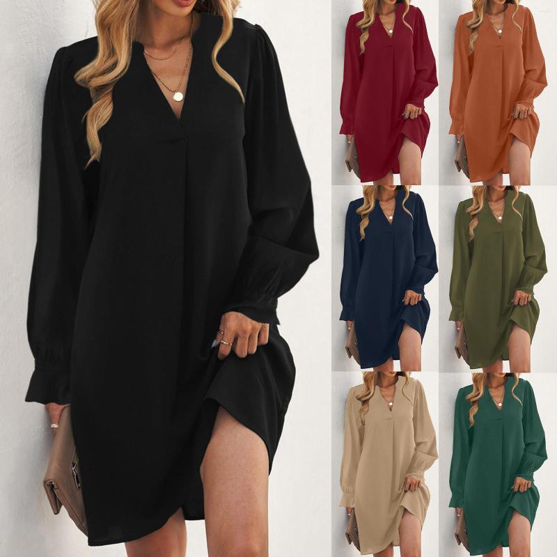 Casual Dresses Women V Neck Ladies 2023 Elegant Clothing Sexy Ruffle Sleeve Solid Loose Formal Midi For, Black
Casual Dresses Women V Neck Ladies 2023 Elegant Clothing Sexy Ruffle Sleeve Solid Loose Formal Midi For, Black