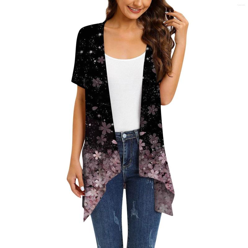 Women's Blouses Women Floral Short Sleeve Cardigans For Casual Drape Ladies Tops 3/4 Colla Shirt Womens Oversized Long Top, Light blue
Women's Blouses Women Floral Short Sleeve Cardigans For Casual Drape Ladies Tops 3/4 Colla Shirt Womens Oversized Long Top, Light blue