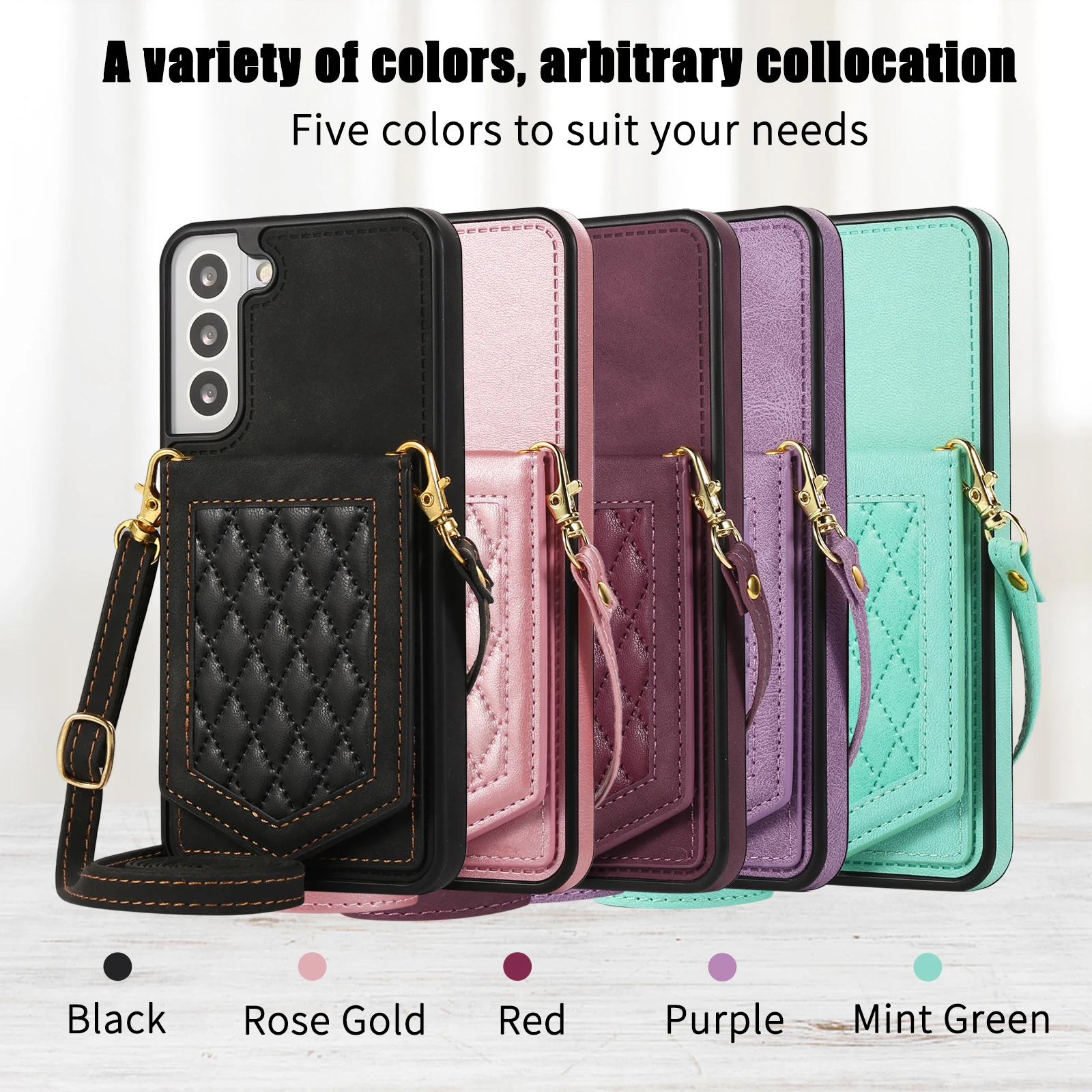Crossbody Wallet Magnetic Phone Case For Samsung galaxy S24 S23 Ultra S22 Plus S21 S20 FE A54 A53 A52 A13 Note20 Ultra PU Leather Card Slots Pocket Ki
