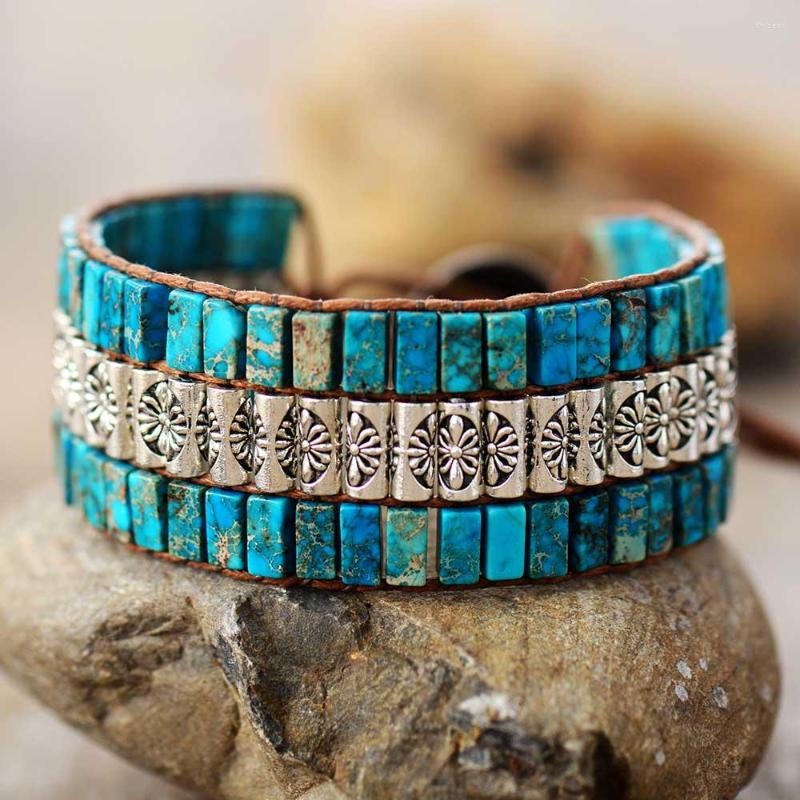 Strand Handmade Wrap Bracelet Turquoises Antique Metal Beads Weaving Statement Wristband Teengirls Jewelry Gifts For Women
Strand Handmade Wrap Bracelet Turquoises Antique Metal Beads Weaving Statement Wristband Teengirls Jewelry Gifts For Women