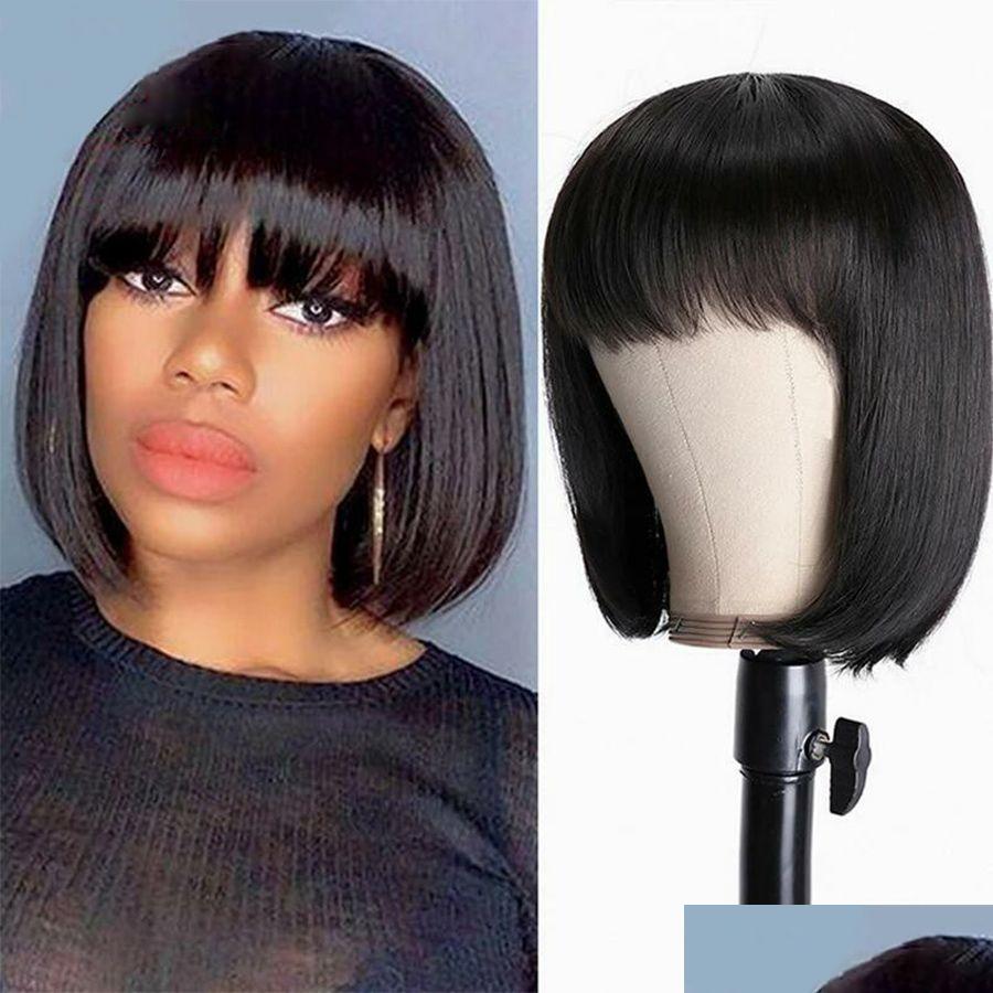 Synthetic Wigs Short Bob Wig With Bangs Brazilian Straight Human Hair Remy Cut For Black Women Fl Hine Made Drop Delivery Products Dhxdf, See shows color
Synthetic Wigs Short Bob Wig With Bangs Brazilian Straight Human Hair Remy Cut For Black Women Fl Hine Made Drop Delivery Products Dhxdf, See shows color