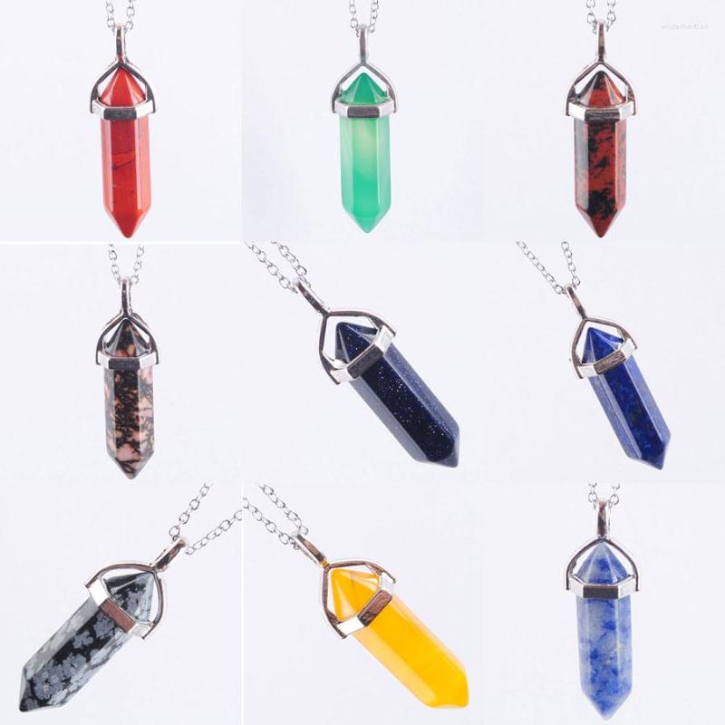 Pendant Necklaces Natural Gemstones Pendants Hexagonal Point Pendulum Column Reiki Healing Chakra Chains 45cm IBN303
Pendant Necklaces Natural Gemstones Pendants Hexagonal Point Pendulum Column Reiki Healing Chakra Chains 45cm IBN303