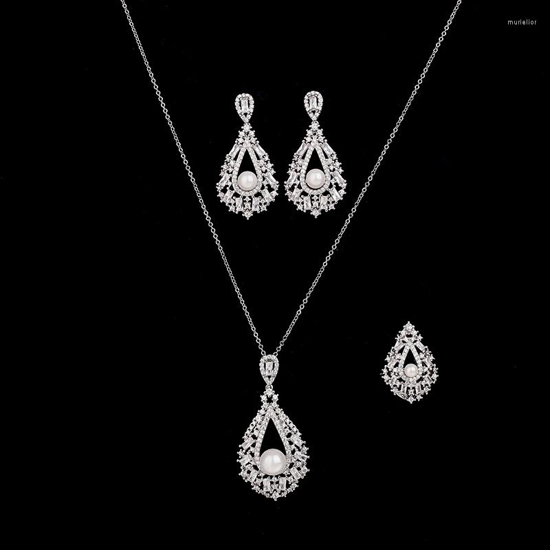 Necklace Earrings Set Jewelry HADIYANA Fashion Water Drop Pearl Wedding Bridal Ring Adjustable CN2952 Bijou Mariage, Picture shown
Necklace Earrings Set Jewelry HADIYANA Fashion Water Drop Pearl Wedding Bridal Ring Adjustable CN2952 Bijou Mariage, Picture shown